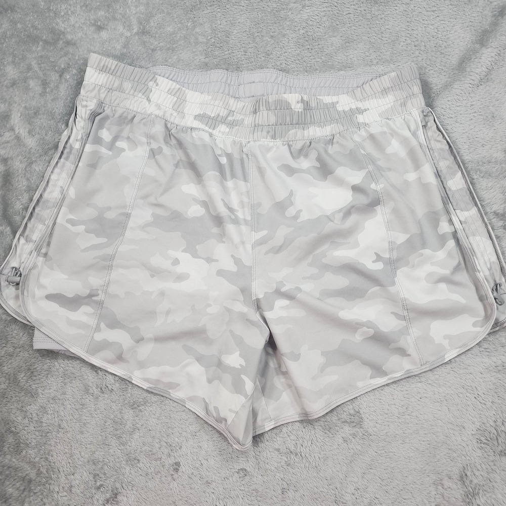 Avia Shorts Womens‎ XL Gray Camo Athletic Lined Drawstring Quick Dry Performance